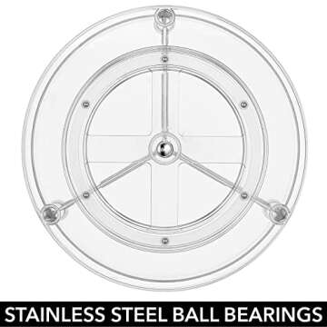 mDesign 2-Tier Lazy Susan Turntable for Easy Kitchen Organization