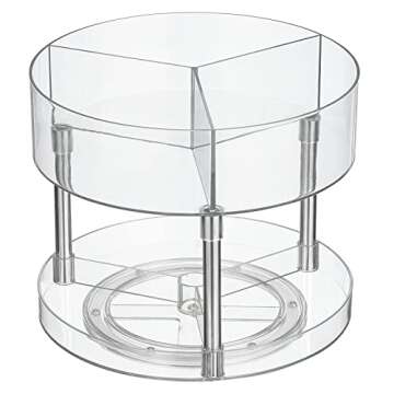 mDesign 2-Tier Lazy Susan Turntable for Easy Kitchen Organization