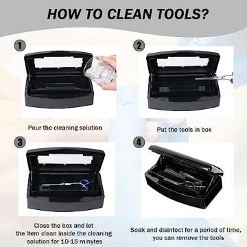 Sterilizer for Nail Tools, BUCICE Sterilization Tray for Tweezers, Nail Supplies, Hair Salon, Nail Tech Must Haves, Black