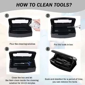 Sterilizer for Nail Tools, BUCICE Sterilization Tray for Tweezers, Nail Supplies, Hair Salon, Nail Tech Must Haves, Black