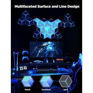 Govee Glide Hexagon Light Panels Ultra, 3D Wall Lights with DIY Program, RGBIC LED Gaming Lights for...