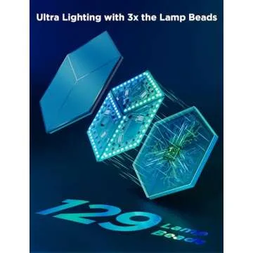Govee Glide Hexagon Light Panels Ultra, 3D Wall Lights with DIY Program, RGBIC LED Gaming Lights for Wall, LED Lights for Gaming Setup with 129 Lamp Beads, Works with Alexa, 10 Pack, Meteor Gray