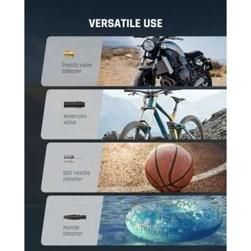 Fanttik X8 Portable Tire Inflator, Lightweight for Motorcycle tire, Cordless Air Compressor Pump, Rechargeable Battery, 150PSI with Digital Screen and LED for E-Bike, Bicycle, Car