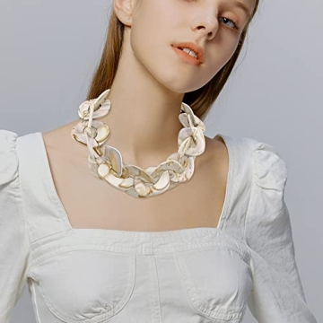 Bocar Chunky Acrylic Choker Necklace for Women