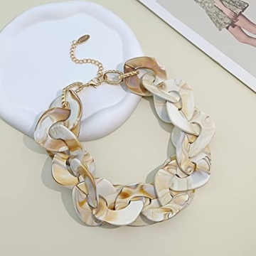 Bocar Chunky Acrylic Choker Necklace for Women