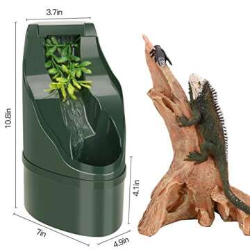 Ninuo Reptile Water Dispenser - Snake, Gecko, Chameleon, Tortoise, Bearded Dragon Drinking Water Dripper Bowl for Your Pet Reptiles - Large Nontoxic Fountain Water Dish – Terrarium & Tank Accessories