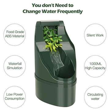 Ninuo Reptile Water Dispenser - Snake, Gecko, Chameleon, Tortoise, Bearded Dragon Drinking Water Dripper Bowl for Your Pet Reptiles - Large Nontoxic Fountain Water Dish – Terrarium & Tank Accessories