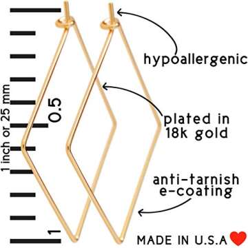 Humble Chic Square Hoop Earrings - Hypoallergenic & Stylish