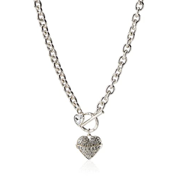 GUESS Women's Silver Logo Charm Necklace