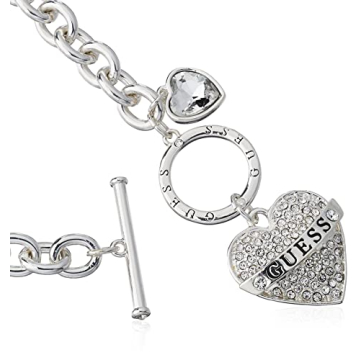 GUESS Women's Silver Logo Charm Necklace