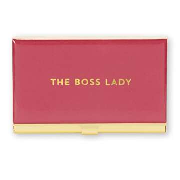 C.R. Gibson Boss Lady Business Card Holder in Red & Gold