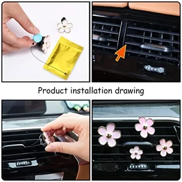 Whaline Flower-Shaped Car Vent Clips with Fragrance Pads