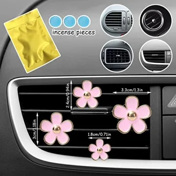 Whaline Flower-Shaped Car Vent Clips with Fragrance Pads