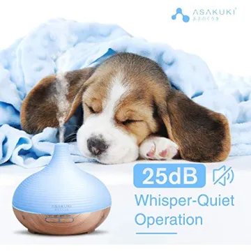 ASAKUKI 300ML Premium, Essential Oil Diffuser, Quiet 5-in-1 Humidifier, Natural Home Fragrance Diffuser with 7 LED Color Changing Light and Easy to Use