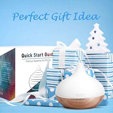 ASAKUKI 300ML Premium, Essential Oil Diffuser, Quiet 5-in-1 Humidifier, Natural Home Fragrance Diffuser with 7 LED Color Changing Light and Easy to Use