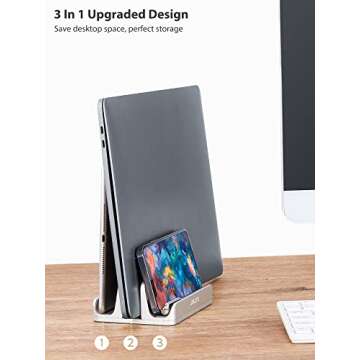 JARLINK 3-in-1 Vertical Laptop Stand for All Devices