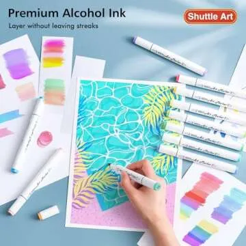 Shuttle Art Pastel Alcohol Markers - 51 Colors in Case