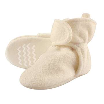 Hudson Baby Unisex-Baby Cozy Fleece Booties Slipper Sock, Cream, 0-6 Months
