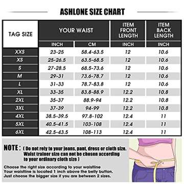 ASHLONE Latex Waist Trainer Corset Underbust Sport Cincher Womens Workout Body Shaper Black
