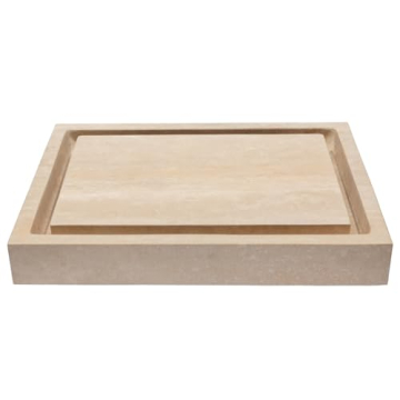 Eden Bath EB_S006BT-H Rectangular Infinity Pool Stone Vessel Sink - Honed Beige Travertine