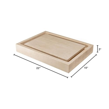 Eden Bath Rectangular Infinity Pool Stone Sink - Beige