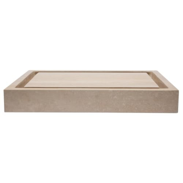 Eden Bath Rectangular Infinity Pool Stone Sink - Beige