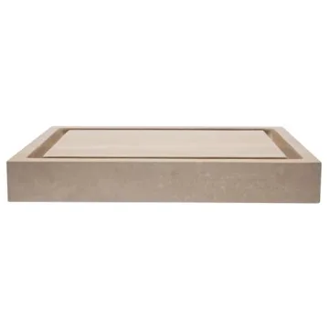 Eden Bath Rectangular Infinity Pool Stone Sink - Beige