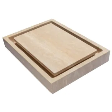 Eden Bath Rectangular Infinity Pool Stone Sink - Beige