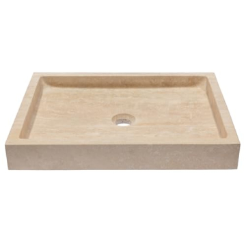 Eden Bath Rectangular Infinity Pool Stone Sink - Beige
