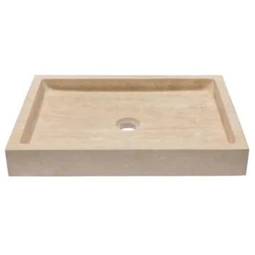 Eden Bath Rectangular Infinity Pool Stone Sink - Beige