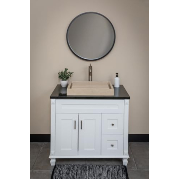 Eden Bath Rectangular Infinity Pool Stone Sink - Beige