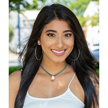 Turquoise Beaded Choker with Irregular Pearl Pendant for Women