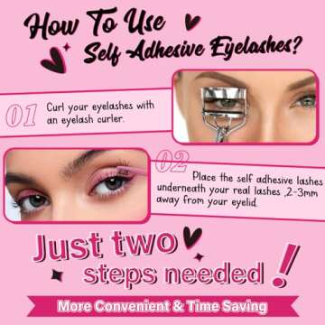 Self Adhesive Eyelashes 48Pcs Lash Clusters Press On Lashes Self Stick Cluster Lashes Pre Glued Eyelash Clusters No Glue No Remover Needed Easy to Apply Save Time (Begonia,D-10-18mix)