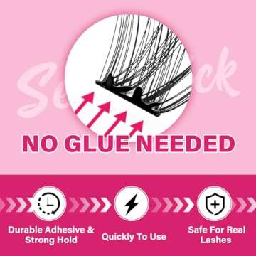 Self Adhesive Eyelashes 48Pcs Lash Clusters Press On Lashes Self Stick Cluster Lashes Pre Glued Eyelash Clusters No Glue No Remover Needed Easy to Apply Save Time (Begonia,D-10-18mix)
