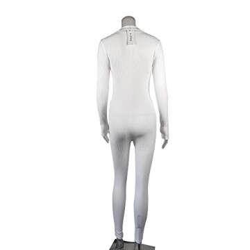 LuFeng Women's Long Sleeve High Neck Zipper Bodycon Tight Full Length Jumpsuits Rompers One Piece Outfits White