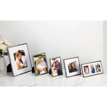 Elegant 8x10 Bamboo Design Black Metal Photo Frames Set of 2