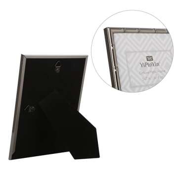 Elegant 8x10 Bamboo Design Black Metal Photo Frames Set of 2