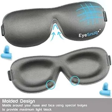 NeckSnug 4-in-1 Sleep Set - 100% Memory Foam Neck Travel Pillow with 3D Contoured Sleep Mask. Airplane Neck Pillow Travel for Adults. Perfect Travel Neck Pillow, Airplane Pillow for Flight