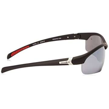 IRONMAN Men's Principle Wrap Sunglasses, Matte Black Rubberized, 71 mm