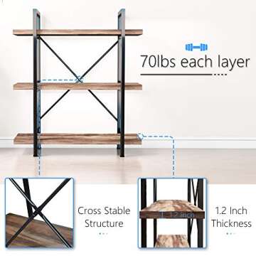 Vintage Industrial Style Bookcase for Chic Storage