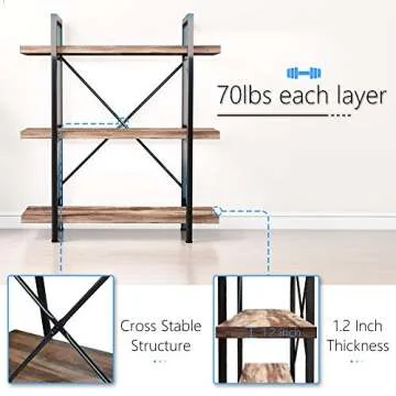 Vintage Industrial Style Bookcase for Chic Storage