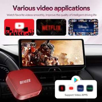 Binize Wireless CarPlay Android Auto Multimedia Video Box,4G Cellular,4G+64GB,8Core, Android 13,Support SIM&TF Card Bluetooth,Only Support Car with OEM Wired CarPlay/Android Auto