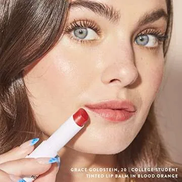 Honest Beauty Moisturizing Vegan Tinted Lip Balm | Antioxidant-rich Acai Extracts + Avocado Oil | Paraben Free + Cruelty Free | Blood Orange