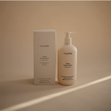 mushie Baby Organic Body Lotion | Moisturize, Soothe, and Hydrates Dry Skin | Made in Denmark, 13.53 fl oz (Fragrance Free)