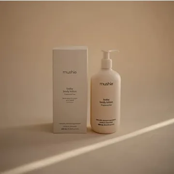 mushie Baby Organic Body Lotion | Moisturize, Soothe, and Hydrates Dry Skin | Made in Denmark, 13.53 fl oz (Fragrance Free)