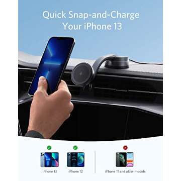 Anker Magnetic Wireless Charger (MagGo) - 613 Car Charging Mount for iPhone 16/15 Pro/Max