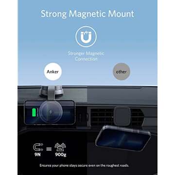 Anker Magnetic Wireless Charger for iPhone 16/15 - MagGo Car Mount