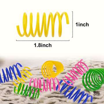 AGYM Cat Toys, 60 Pack Cat Spring Toys for Indoor Cats, Colorful & Durable Plastic Spring Coils Attr...