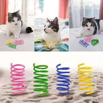 AGYM 60 Pack Interactive Colorful Cat Spring Toys