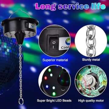Rotating Disco Ball Motor with Remote for Parties